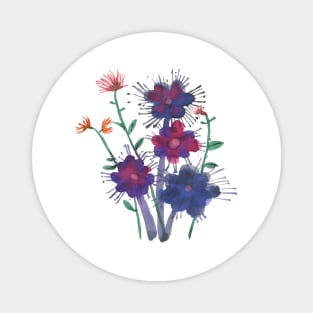 Flower in my heart, flower heart, wild purple flower, Korea, spring, summer Magnet